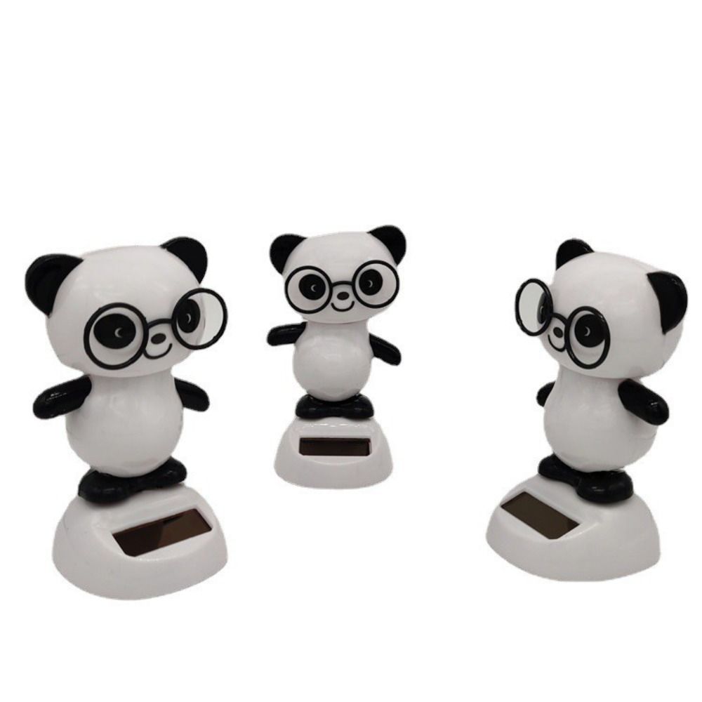 Plastic Car Dashboard Ornament Gift Car Pendant High Quality Solar Power Panda Ornament  Car