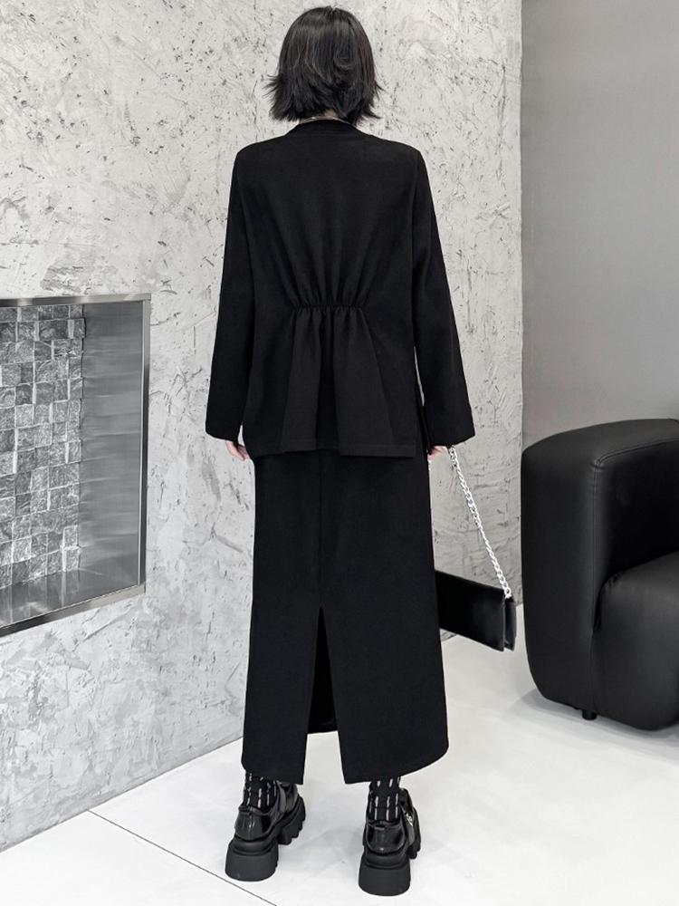 XITAO Casual Full Sleeve Square Collar Elastic Waist Dress Sets GMM1037