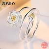925 Sterling Silver Charm Lotus Ring for Women Fashion Open Adjustable Finger Rings Jewelry Gift