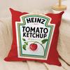 Funny KKetchup LLabel Cushion Cover Pillowcase Ultra Soft Skin Friendly Fabric Cloud Like Comfort  Concealed Zipper
