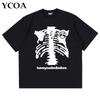Men Tshirt Oversized Cotton Skulls Gothic Black Graphic Harajuku Hip Hop Streetwear Y2k Tops Short Sleeve Tee Aesthetic Clothing