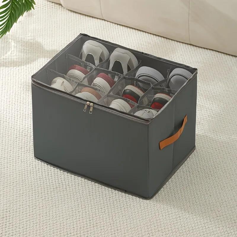 1PC Foldable Shoe Storage Box Dust-proof Shoe Organizer Multi-function Home Storage Box Used for Wardrobe Sorting and Storing