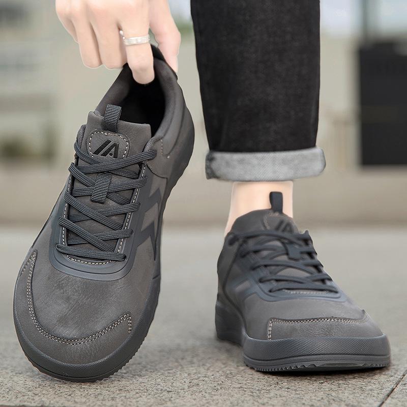 Cross 2024 Men's Wide Suede Barefoot Sports Shoes Size 47/48 - Black Casual with Labor Protection
