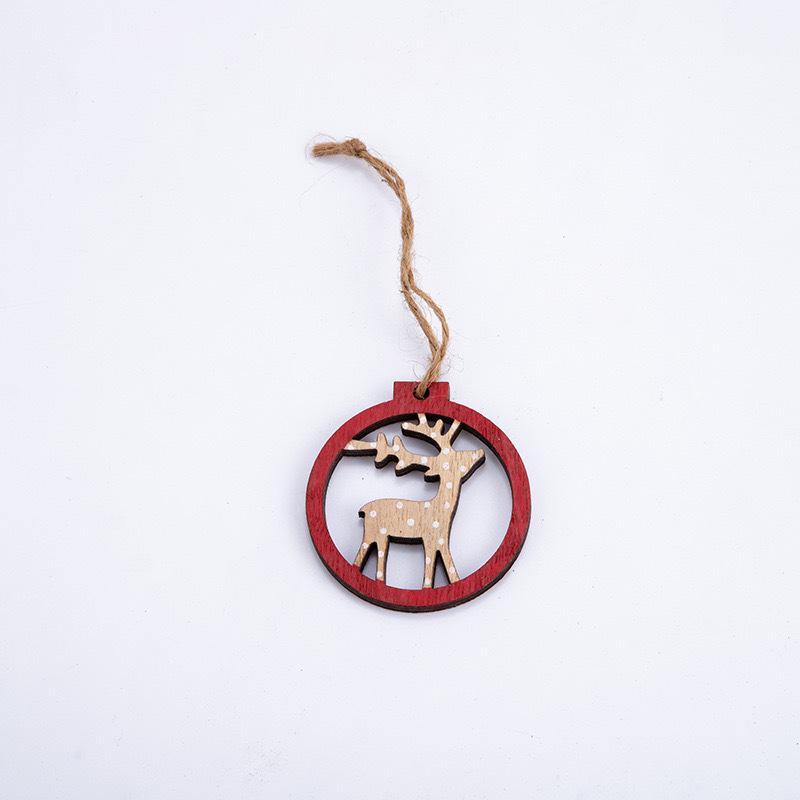 Adorable Santa Claus Tree Decoration: Small Painted Wooden Christmas Tag