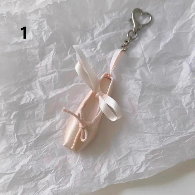 Vibrant Color Mini Satin Ballet Shoes Keychain Delicate Ribbon Bows Fashion Backpack Pendant for Dance Enthusiasts Holiday Gift
