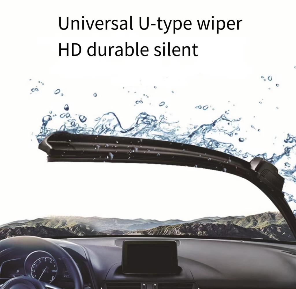 1 Stück Auto Universal Schwarz J Haken Windschutzscheibe Weichgummi Bügelloser Wischer HD Leise Automobilwischer 16" 18" 19" 21" 22" 24"
