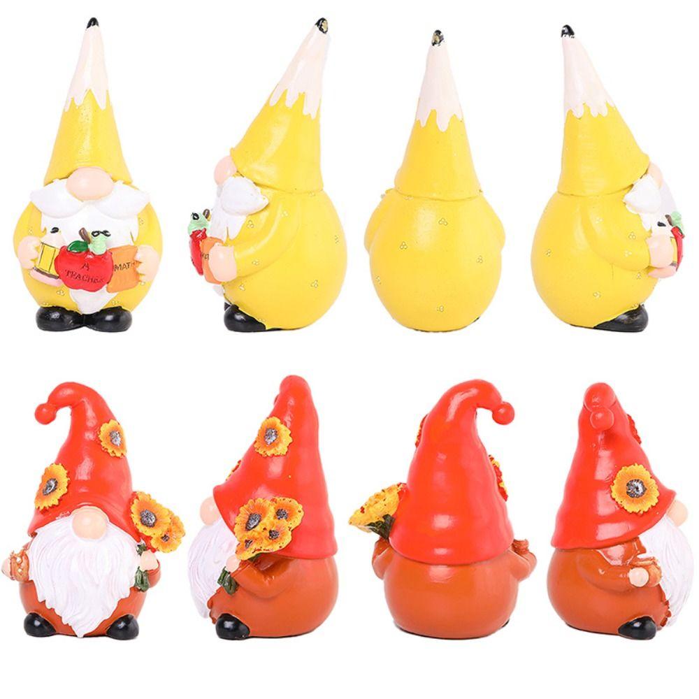 Cute Christmas Gnome Ornament Elegant Colourful Faceless Elderly Figurine Resin Crafts Merry Christmas Decoration