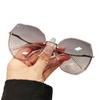 Fashion Sunglasses Women'S Summer High Sense Large Frame Showing Small Face Gradual Change Of Color Sunglasses Driving Polygonal Sunglasses
