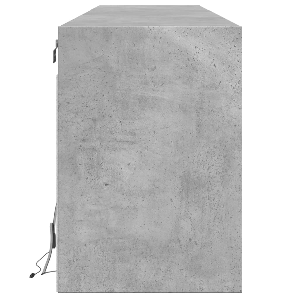 Wall Mounted TV Cabinet with RGB LED Lighting Concrete Grey 180 x 31 x 45 cm
