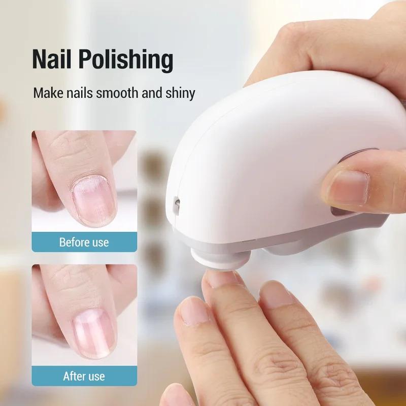 Electric Nail Trimmer & Polisher - Rechargeable Automatic Clipper for Baby & Adult Nail Care, Safe Polish &  Buffing  Kit
