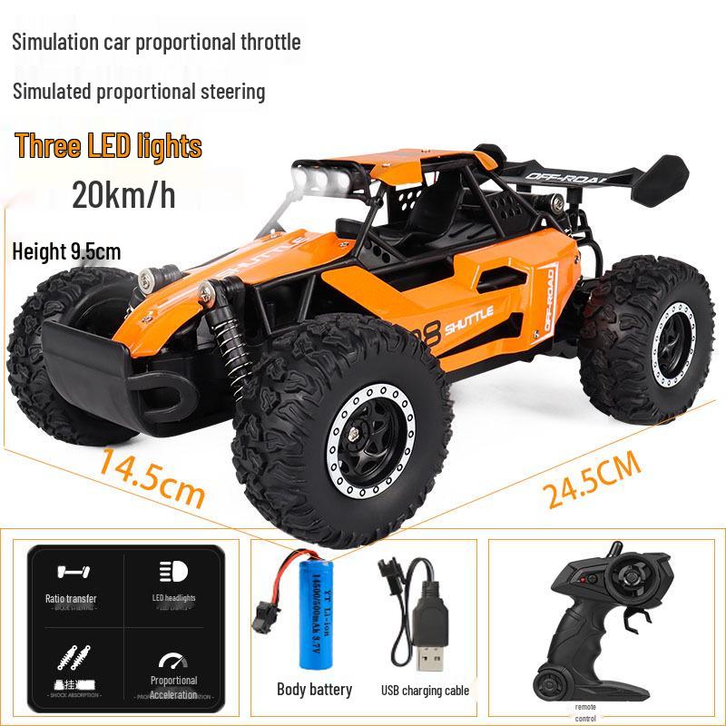 1:16 RC 2.4G High-Speed Alloy Remote Control Car - Off-Road, Climbing, and Drift Racer