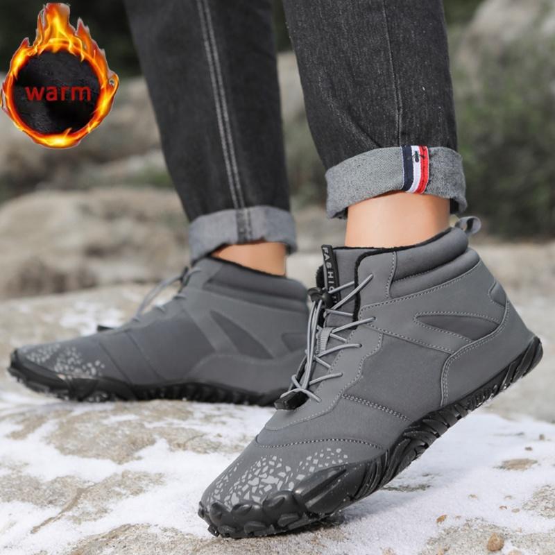 Herren Damen Outdoor Wasserdichte Winterstiefel Schnee Barfuß Freizeitschuhe Warm Arbeitsschuhe Stiefeletten zum Klettern Wandern Rutschfest