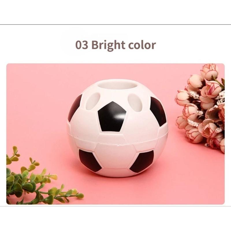 Soccer Shape Plastic Pen Cup Multi Slots Desk Pencil Organiser Storage Container For Pencil Pen Art Brush Makeup Tool