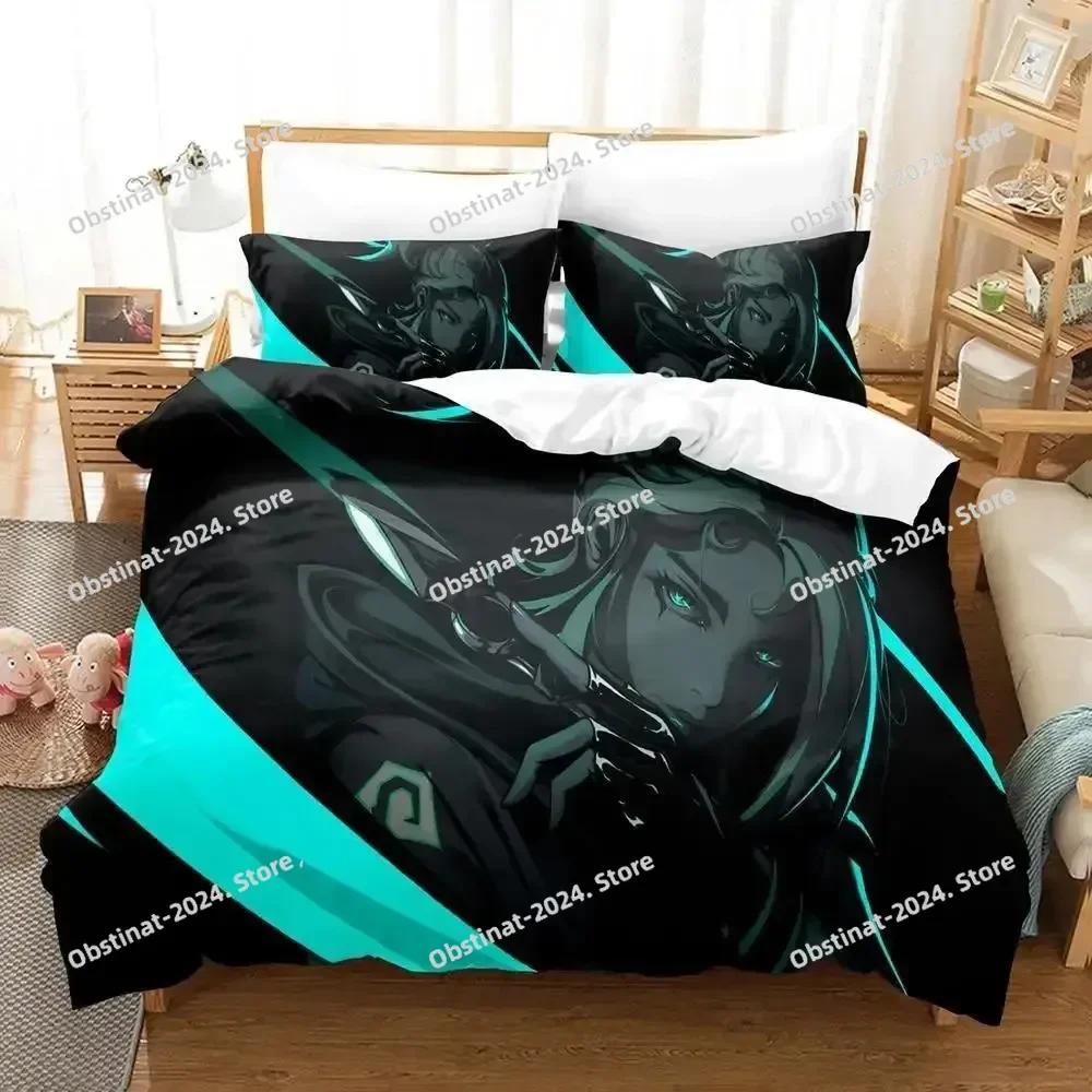 3d Game Jett Valorant Bedding Set Duvet Cover Full Queen King Size Pillowcase Bed Printed Bed Set Aldult Kid Bedroom Single Twin