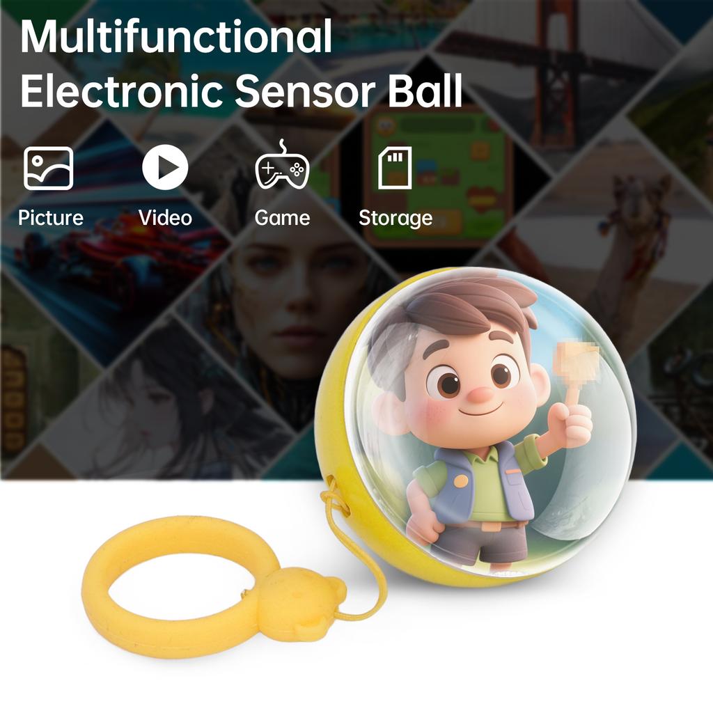 Electronic Sensor Ball Mini File Storage 1GB Support Photo Video Display Built-in Games for Home