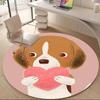 1pc Puppy Heart Office Round Area Rug, Under Office Chairs Bedroom Living Room Home Decor, Room Deco
