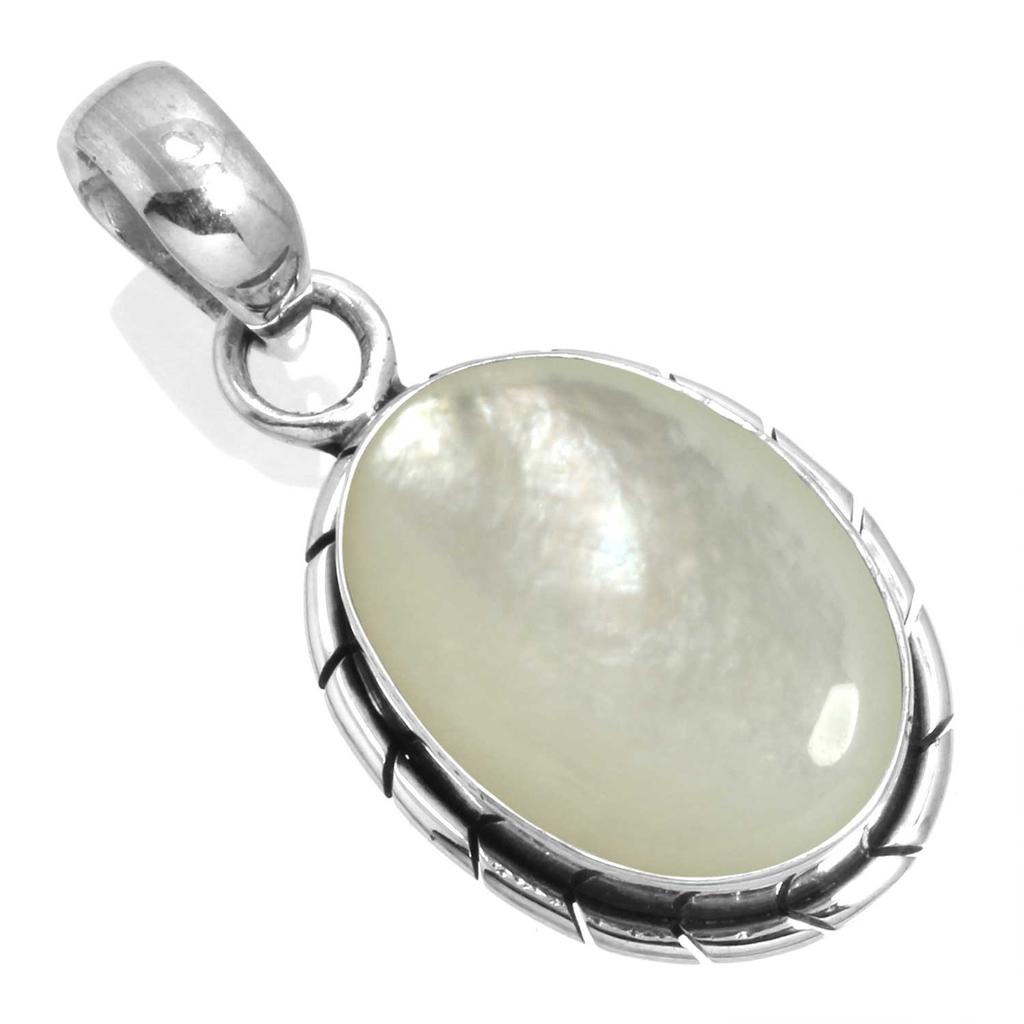 925 Sterling Silver Pendant Women Gemstone Handmade Jewelry Mothers' Day Gift Blue Green Purple Copper Turquoise Pearl Lapis Mother Of Pearl Fashion