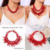 Geometrische Halskette aus roter Koralle für Damen Sommer Modeschmuck