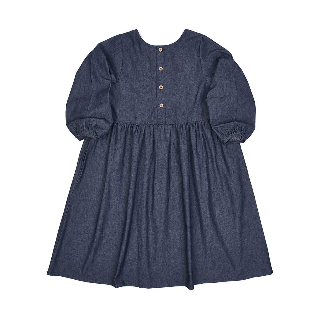 Kusguru Japan Dress Dark Size M Women's KOP505-88 Blue,