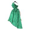 Slash shoulder dress women's high sense hollow waist pleated dress skirt waist irregular shoulder skirt temperament commute