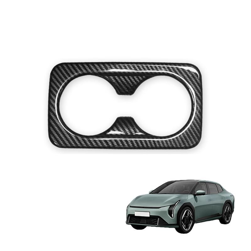 

Car Rear Passenger Row Seat Water Cup Holder Cover Trim Interior For Kia EV4 2025 2026 Car Accessories LHD/RHD Carbon Fiber