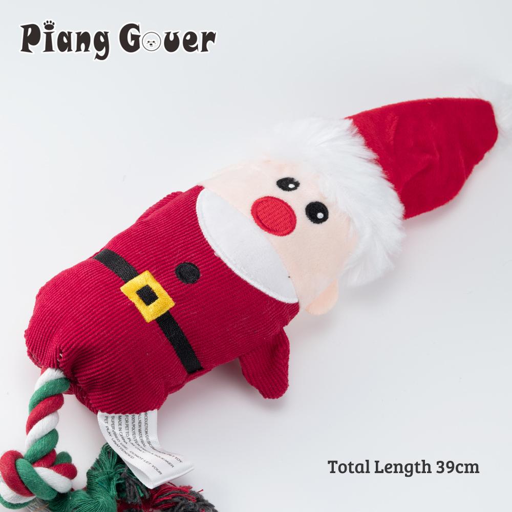 Rope Bite Dog Squeak Toy Sound Making Plush Elk Snowman Chew Pet Toy Training Dog Accessories