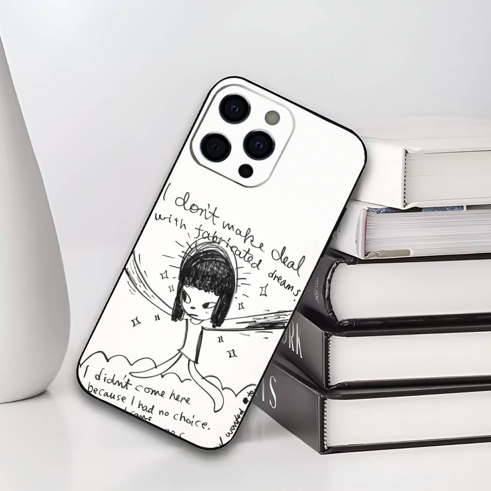 Japan Art Y-Yoshitomo N-Nara Phone Case For iPhone 17,16,15,14,13,12,11 Plus,Pro Max,XS,Soft Black Cover