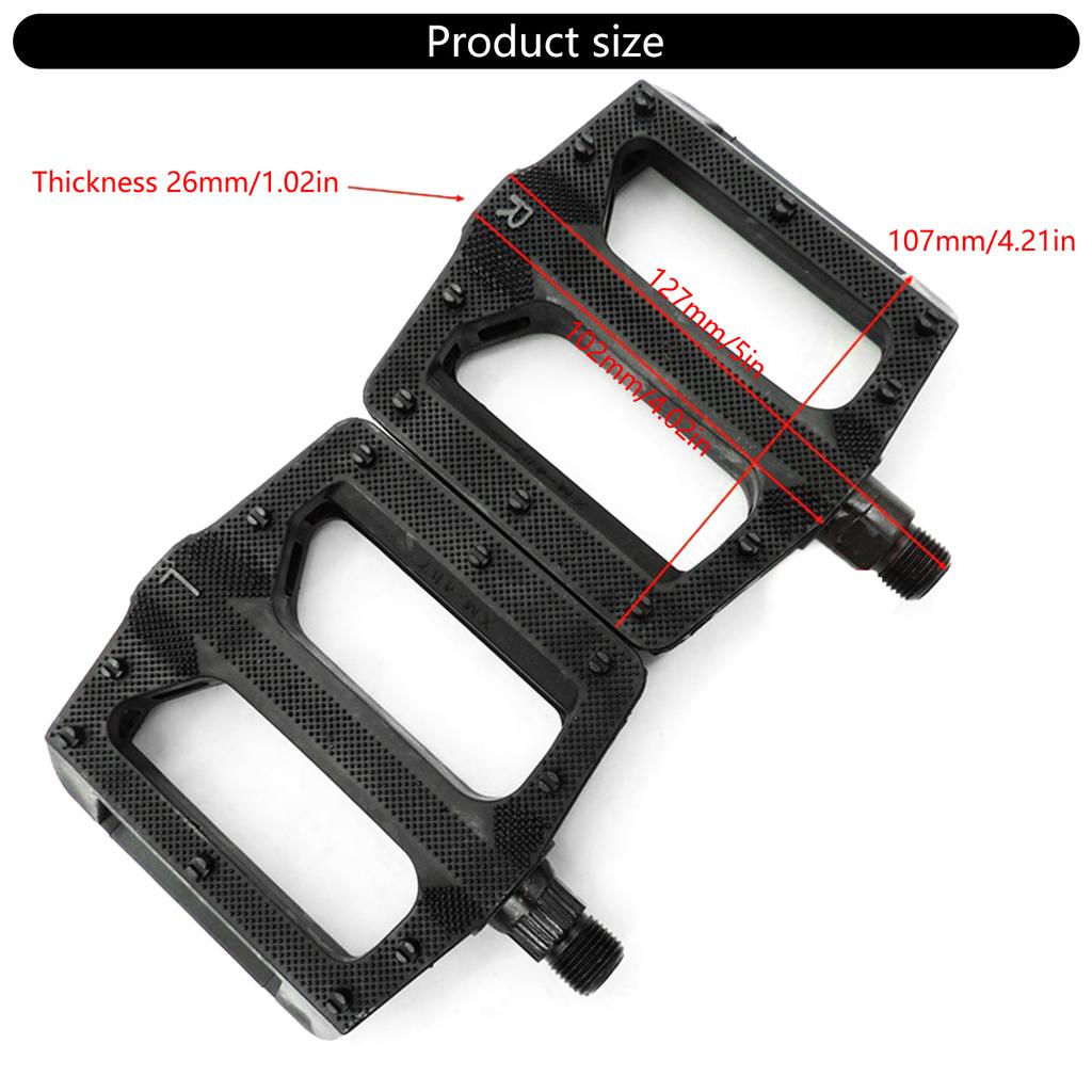 Plastic Bicycles Pedals Nonslip Wide Thick Pedals Light Weight Cycling Platform Pedals for Road Bike, Folding Bike