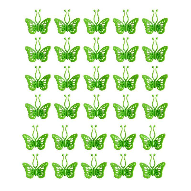 

ABJI-30Pcs Self-Adhesive Climbing Wall Fixed Buckle Fastener Butterfly Climbing Tied Vine Buckle For Indoor Gardening