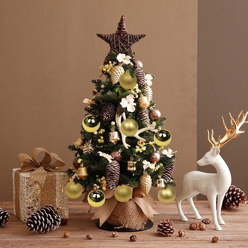 Pack of 24 Christmas Tree Decoration Balls Ornaments Hanging Props Xmas Tree Décor Accessories - Christmas Decorations Items for Home Office