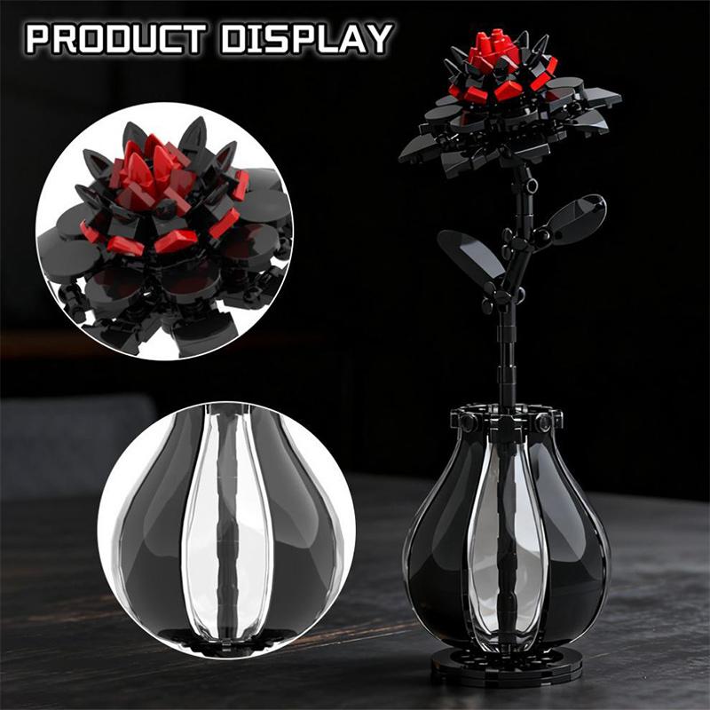 Diy Skeleton Hand Rose Construction Block Plaything Set Romantic Gothic Creative Present Household Decor Desktop Ornament Puzzle Toys