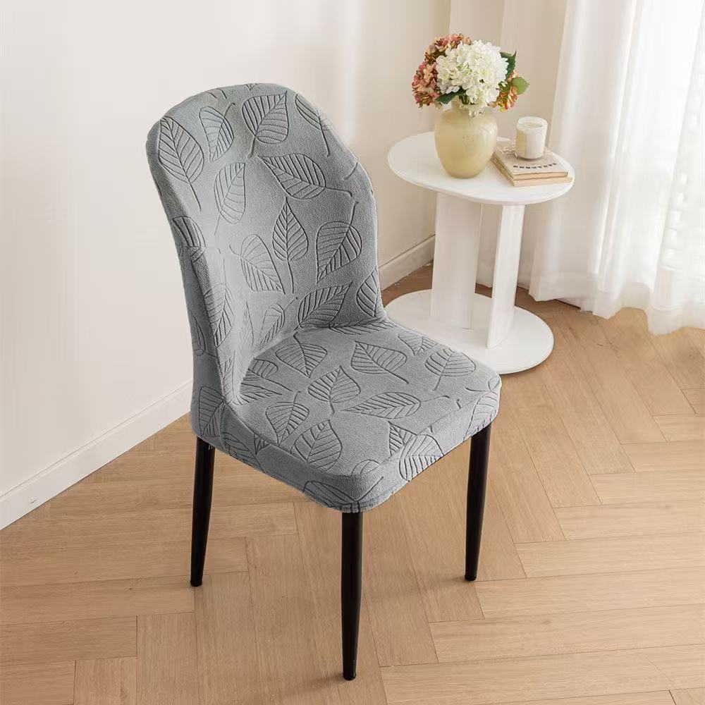 Jacquard Fan-shaped Chair Cover Cover Backrest Integrated Universal All-inclusive Dining Table and Chair Cover Prevent Cat Scratching and Thickening