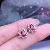 Elegant Women Jewelry Set with Mozambique Garnet Pendant Necklace Earrings and Open Ring