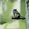1pc Black Metal Squirrel Outdoor Yard Decor - Silhouette Animal for Garden, Tree Branch