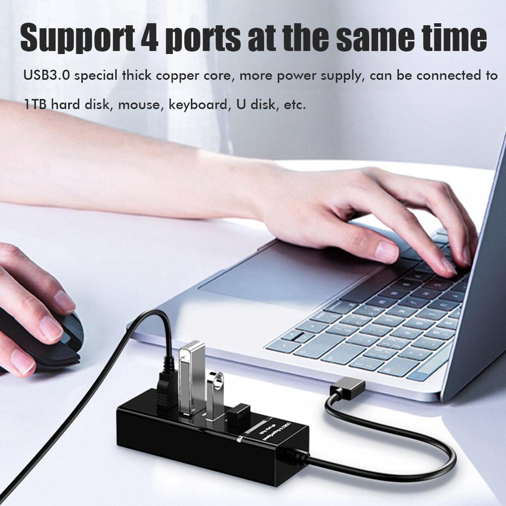 USB 3.0 Hub 4 Port Splitter for Laptop PC White