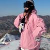 Peach Pink Three-in-One Windproof Waterproof Dopamine Ski Mountaineering Jacket for Women