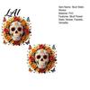 Creative Holiday Gifts for Friends Day of The Dead Skull Flower Static Sticker Colorful Mexican Floral Glass Indoor Outdoor Festive Window