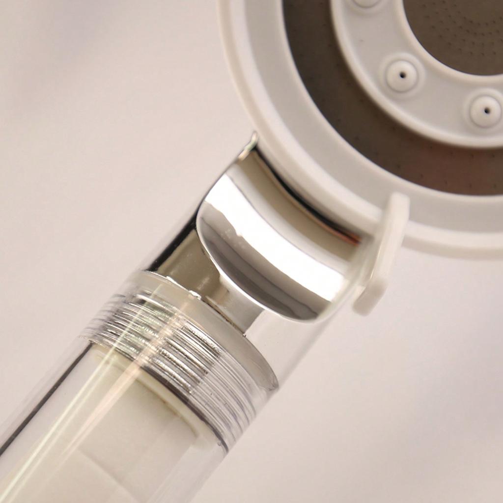 Stainless Steel Silver with Cotton Wick Filter Showerhead, Filtered Water Purification Showerhead Shower Booster Nozzle