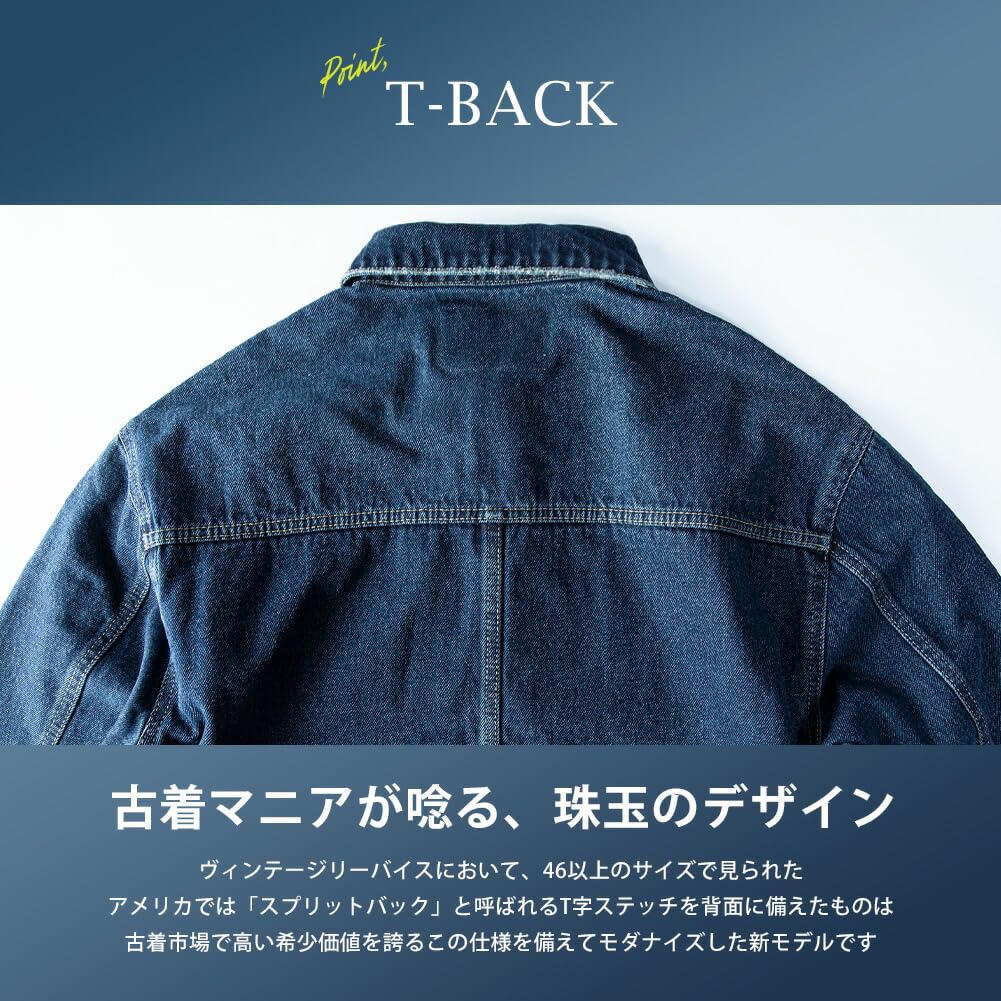 GENELESS Loose Fit Denim Size M Men's Jacket, Blue,
