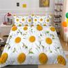 3D Bettwäschesets für Mädchen, Gaming Bettbezug-Set, Bettdeckenbezug, Druckdesigns mit Blumen und Pflanzen, Gerbera Bettset, King Size