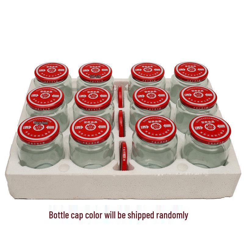 Heat-Resistant Glass Canning Jar with Lid - Tomato Sauce Storage Bottle