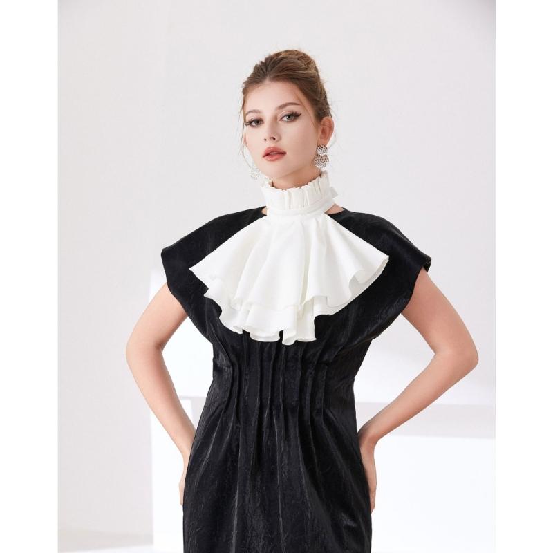 Elegant French Style Detachable Flouncing Collar With Layered Ruffle For Women Daily Outfit And Occasion