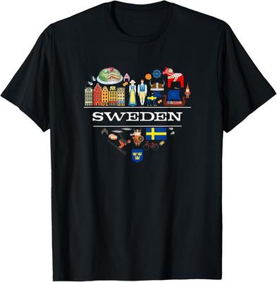 Corazón Sueco Regalo de Viaje Suecos Camiseta Unisex