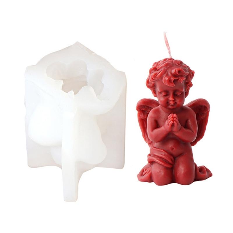 Silikonová forma na andělskou svíčku ručně vyráběná okřídlená forma na svíčku s vůní anděla DIY dortová forma na čokoládové mýdlo Pryskyřice na výrobu svíček