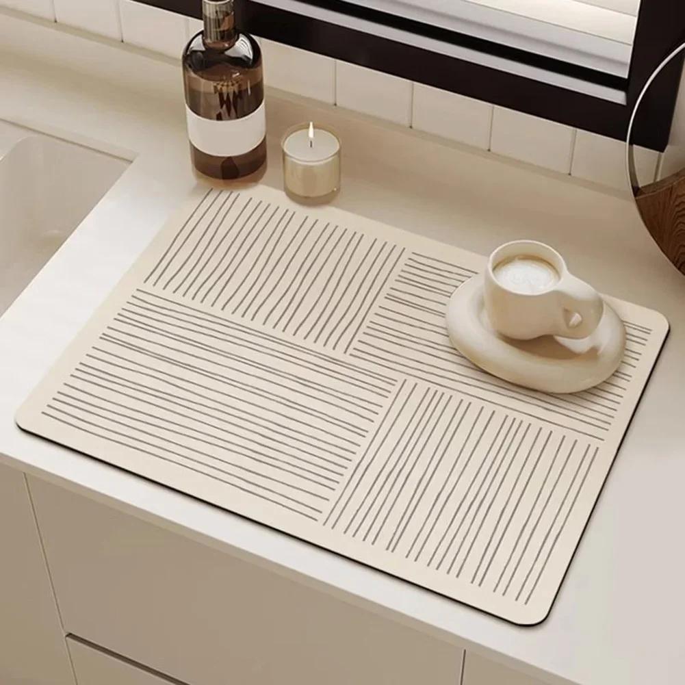 Coffee Rug Absorbent Coffee Rug Absorbent Anti Slip Texture Diatomite Mat Drain Pad Kitchen Mat Package Content