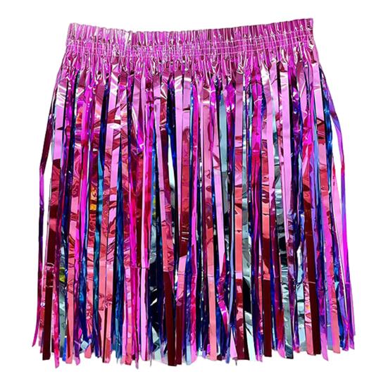 Adult Skirt Rain Fringe Tassel Party Skirt Bright Color Adjustable Curtain Mini Skirt Festival-ready Performance Skirt