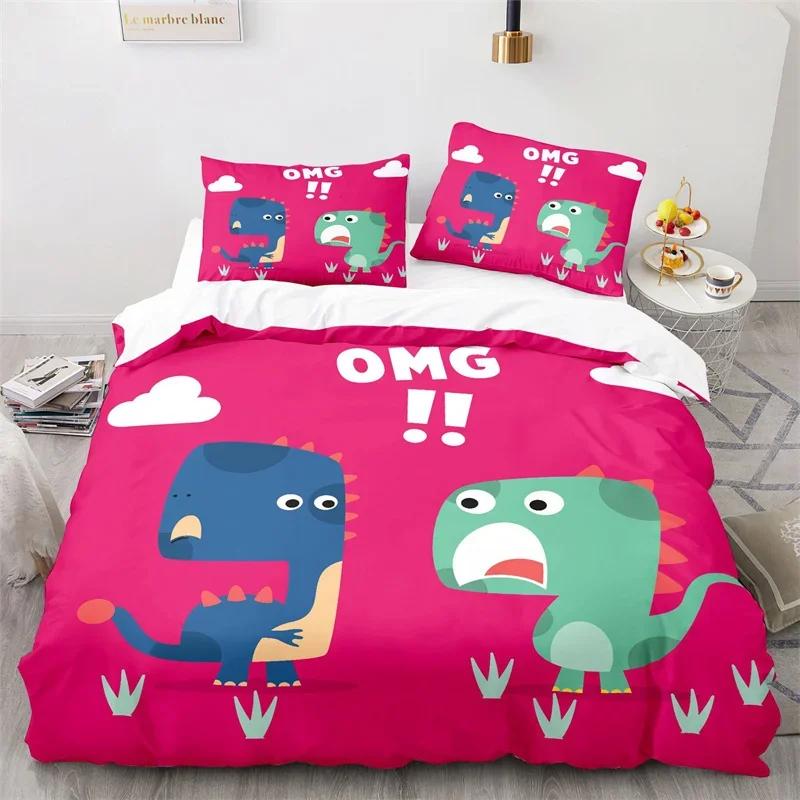 Comforter Cartoon Dinosaur Cute Animal Bedding Set Twin For Kids Boys Girls Decor Microfiber Comforter