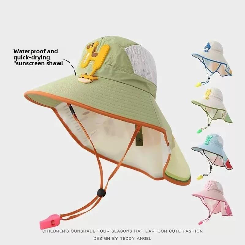 Childrens Sun Hat With Wide Brim For Uv Protection Breathable Cotton Summer Sunshade For Boys Girls