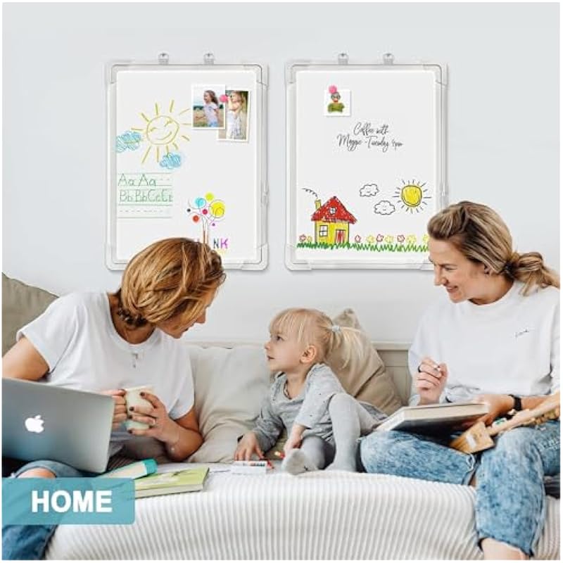 ECLET Alloy Steel, Aluminium Non Magnetic 1 X1 Feet Double Sided White Board and Chalk Board Front Side Whiteboard Marke