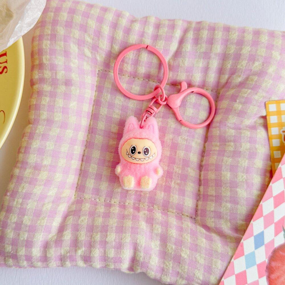 Flocking Keychain Cute 4CM Rabub Plush Pendant Cute Bag Pendant Keychain